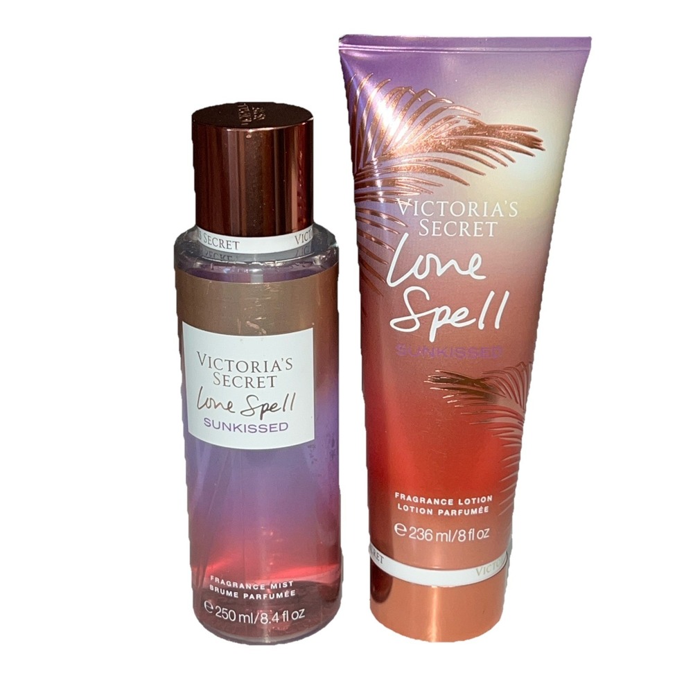 VICTORIA'S SECRET LOVE SPELL SUNKISSED BODY MIST & FRAGRANCED LOTION (SET OF 2)